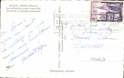 VINTAGE POSTCARD Rheims the Cathedral Taken Before Detail Of the Principal Frontage