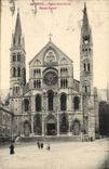 CPA Reims Eglise Saint Remi Grand Portail