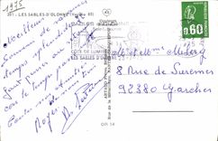 POSTAL MODERNA Sables d'Olonne llenar la etapa de aterrizaje de Pironniere que la piscina del puerto suela