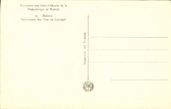 VINTAGE POSTCARD Esposition Of the Chiefs of Work Of the Art gallery Of Munich Rubens Removal of the girls of Leucippe