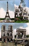 CPM Paris Et Ses Merveilles La Tour Eiffel Sacre Coeur Notre Dame Arc de Triomphe