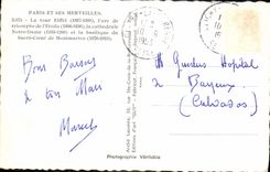 POSTAL MODERNA París y sus maravillas la torre Eiffel Arc de Triomphe de Etoile