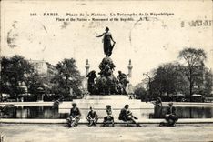 VINTAGE POSTCARD Paris Places Nation the Triumph Of the Republic Children