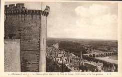 VINTAGE POSTCARD Chinon the Castle the Tower De Boissy And View
