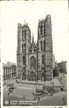 Iglesia Gudulia de Bruselas de la POSTAL de la VENDIMIA Saint