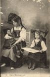 VINTAGE POSTCARD Standard Of Alsatian Alsace Woman Children Folklore