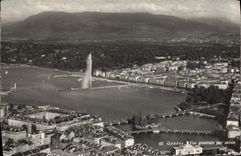 MODERN CARD Geneva View by plane