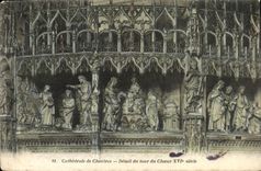 Catedral de la POSTAL de la VENDIMIA del detalle de Chartres de la torre del estribillo