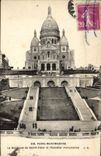 VINTAGE POSTCARD Paris Montmartre the basilica of the Sacring Heart and the monumental staircase