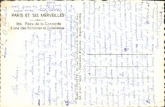 CPA Paris Et Ses Merveilles Place de la Concorde Obelisque