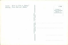 POSTAL MODERNA ayuntamiento de Amberes y Brabo