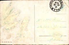 VINTAGE POSTCARD Burg Rheinstein Castle De Rheinstein Boat