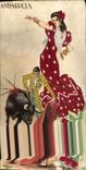 CPA Andalucia Femme Taureau Folklore Corrida