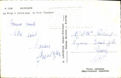 CPM Hendaye Plage a Contre au Fond L'Espagne