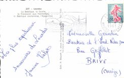 CPM Lourdes La Basilique la Grotte La procession aux flambeaux Basilique souterraine l'apparition