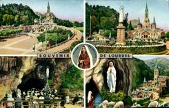 MODERN CARD Heavy the basilica the virgin couronnee appearance the miraculous cave