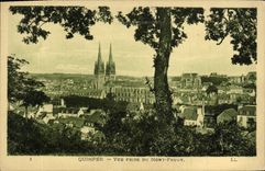 VINTAGE POSTCARD Quimper Seen from Of the Frugy Mount