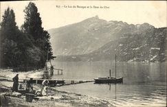 POSTAL de la VENDIMIA el lago de Le Bourget y el diente de la lavandera del gato