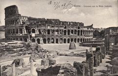 Meta Sudante del idiota de Roma Colosseo de la POSTAL de la VENDIMIA