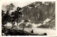 MODERN CARD Luchon Lake Espingo to the top of the Lake Oo