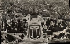 POSTAL MODERNA París panorámica el paladar de Chaillot vista de la torre Eiffel