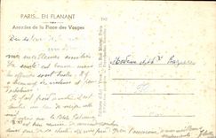 MODERN CARD Paris Arcades of the place of the Vosges