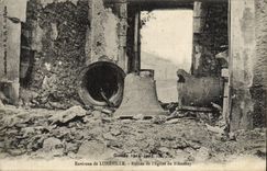 VINTAGE POSTCARD Surroundings of Luneville Ruins of the Church of Blemerey Militaria