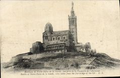 CPA Marseille Basilique de Notre Dame de la Garde vue prise de la apsserelle de l'ascenseur