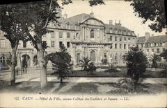 VINTAGE POSTCARD Caen Town hall Old College of Eudistes and Square
