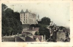 VINTAGE POSTCARD Pau the Castle And the Park