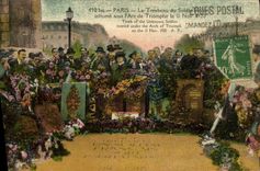 POSTAL París de la VENDIMIA la tumba de los entierros de Soldac debajo Arc de Triomphe de Militaria