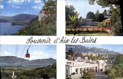 MODERN CARD To remember Of Aix Les Bains End of the lake the park Teleferic Hydropathic establishment