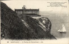 VINTAGE POSTCARD Holy Malo the Tomb De Chateautriand