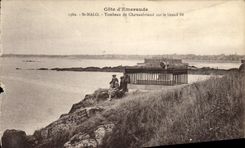 CPA Cote d'Emeraude St Malo Tombeau De Chateaubriand Sur Le Grand Be