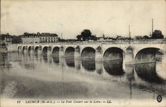 VINTAGE POSTCARD Saumur the Cessart Bridge On the Loire
