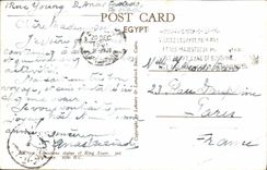 VINTAGE POSTCARD Limestone Rules King Zoser Egypt Egypt Off