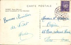 VINTAGE POSTCARD Niort Cronstadt Quay And View