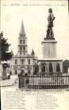 CPA Angers Statue Du Roi Rene Et l'Eglise
