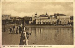 VINTAGE POSTCARD Cannes the Municipal Casino And the Pretty Walk Edouard VII