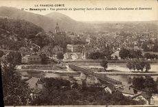 VINTAGE POSTCARD Frank the Count Besancon View Of the Holy District Jean Citadel Chaudanne and Rosemont