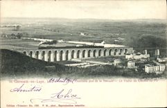 CPA St Germain en Laye Le Panorama Pris De La Terrasse Le viaduc du chemin de fer Train 