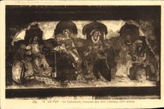 VINTAGE POSTCARD Puy the Cathedral Frescos Of the Liberal arts