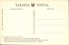 POSTAL Catedral De Toledo Girola interior allí Portada Trinitaria de la VENDIMIA de Capilla de Santiago