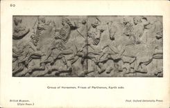 CPA Group Of Horseman Frieze Of Parthenon North Side British Museum London 