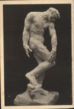 VINTAGE POSTCARD Sculpture Man