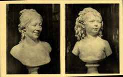 CPA Houdon Buste De Mme Houdon Sabine Houdon a cinq ans Paris Musee Du Louvre
