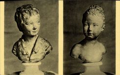 VINTAGE POSTCARD Houdon Bust Of Alexandre Brongniart Louise Child Paris Museum Of Louvre