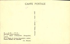 VINTAGE POSTCARD Houdon Bust Of Alexandre Brongniart Louise Child Paris Museum Of Louvre