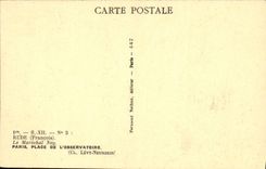 VINTAGE POSTCARD Rude Marecal Ney Paris Places Observatory