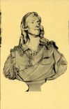 VINTAGE POSTCARD Caffieri Bust De Rotrou Paris French Comedy